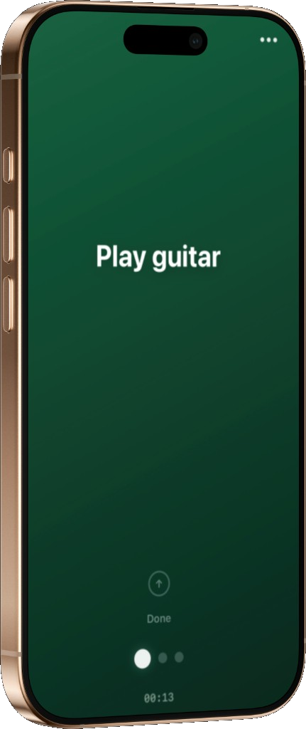 Tody focus mode: one task full screen with Done control